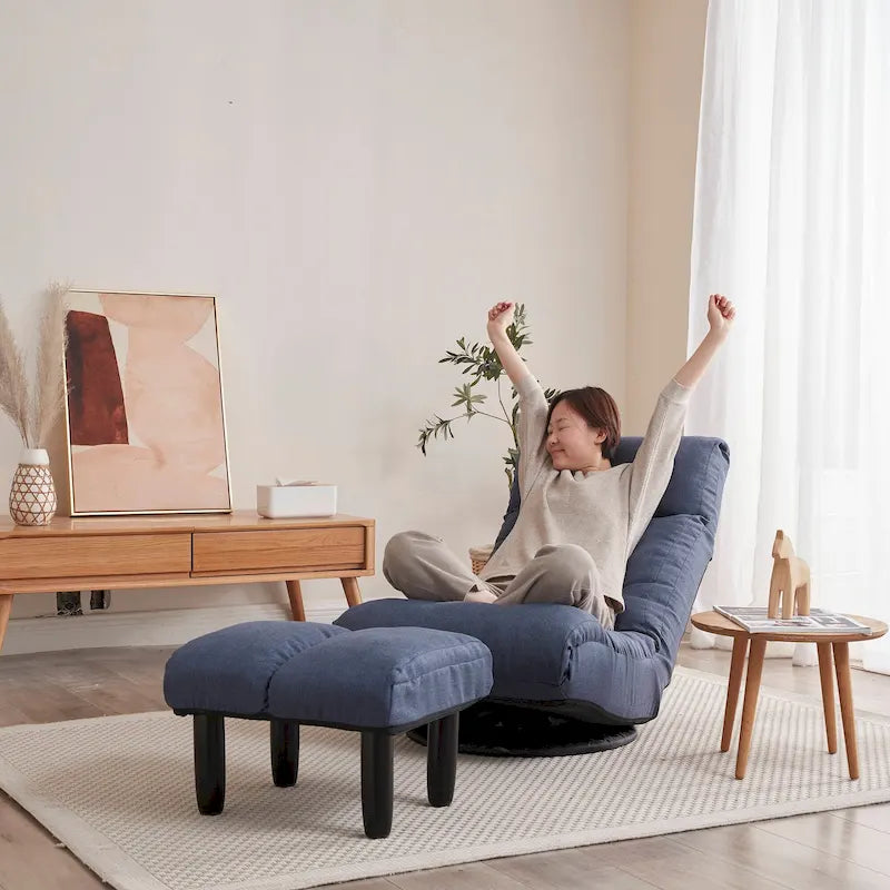 Granatowy ergonomiczny fotel, regulowane oparcie i zagłówek, dla dzieci w wieku 3–18 lat