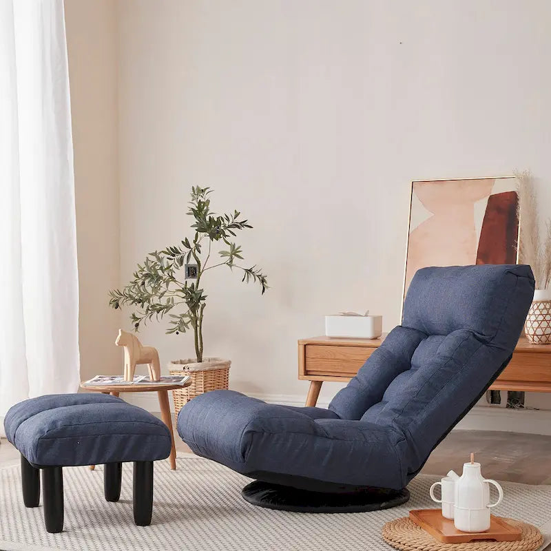 Granatowy ergonomiczny fotel, regulowane oparcie i zagłówek, dla dzieci w wieku 3–18 lat