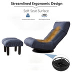 Granatowy ergonomiczny fotel, regulowane oparcie i zagłówek, dla dzieci w wieku 3–18 lat