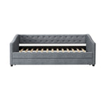 Jasnoszara / Ciemnoszara / Beżowa Sofa tapicerowana z szufladami – rozmiar pojedynczy / podwójny