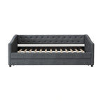 Jasnoszara / Ciemnoszara / Beżowa Sofa tapicerowana z szufladami – rozmiar pojedynczy / podwójny