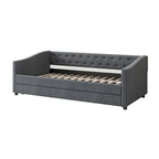 Jasnoszara / Ciemnoszara / Beżowa Sofa tapicerowana z szufladami – rozmiar pojedynczy / podwójny