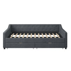 Jasnoszara / Ciemnoszara / Beżowa Sofa tapicerowana z szufladami – rozmiar pojedynczy / podwójny