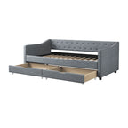 Jasnoszara / Ciemnoszara / Beżowa Sofa tapicerowana z szufladami – rozmiar pojedynczy / podwójny