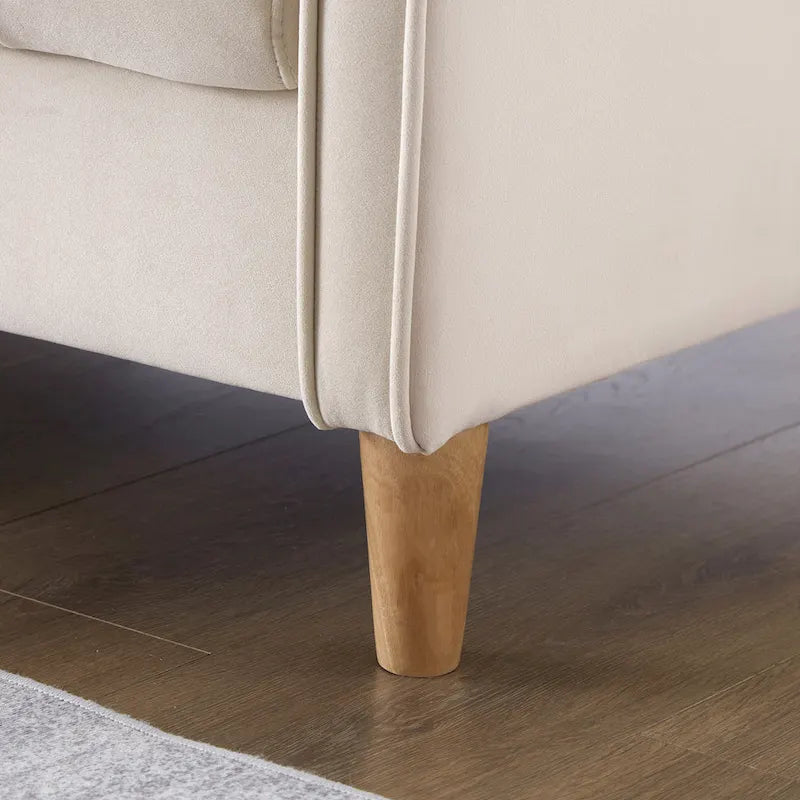 Jasnoniebieska / Szara / Pomarańczowa / Beżowa Sofa dwuosobowa tapicerowana pikowanym aksamitem