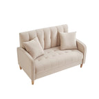 Jasnoniebieska / Szara / Pomarańczowa / Beżowa Sofa dwuosobowa tapicerowana pikowanym aksamitem