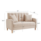 Jasnoniebieska / Szara / Pomarańczowa / Beżowa Sofa dwuosobowa tapicerowana pikowanym aksamitem