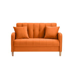 Jasnoniebieska / Szara / Pomarańczowa / Beżowa Sofa dwuosobowa tapicerowana pikowanym aksamitem