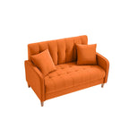Jasnoniebieska / Szara / Pomarańczowa / Beżowa Sofa dwuosobowa tapicerowana pikowanym aksamitem