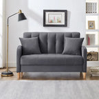 Jasnoniebieska / Szara / Pomarańczowa / Beżowa Sofa dwuosobowa tapicerowana pikowanym aksamitem