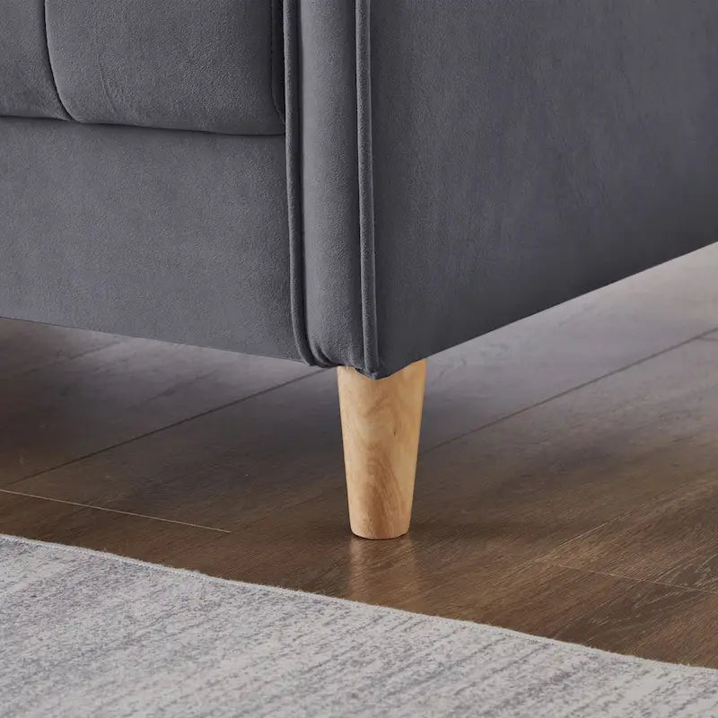 Jasnoniebieska / Szara / Pomarańczowa / Beżowa Sofa dwuosobowa tapicerowana pikowanym aksamitem