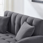 Jasnoniebieska / Szara / Pomarańczowa / Beżowa Sofa dwuosobowa tapicerowana pikowanym aksamitem