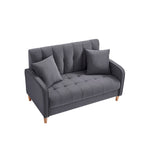 Jasnoniebieska / Szara / Pomarańczowa / Beżowa Sofa dwuosobowa tapicerowana pikowanym aksamitem