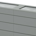 Szara komoda z 8 szufladami z oświetleniem LED RGB, wykończenie na wysoki połysk
