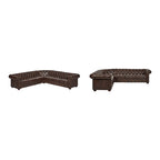 7-osobowa sofa narożna Chesterfield w kształcie litery L – wiele kolorów i tkanin