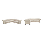7-osobowa sofa narożna Chesterfield w kształcie litery L – wiele kolorów i tkanin