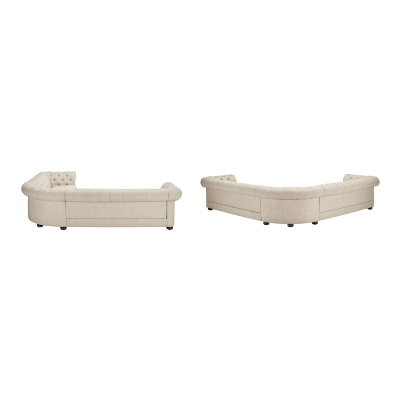 7-osobowa sofa narożna Chesterfield w kształcie litery L – wiele kolorów i tkanin