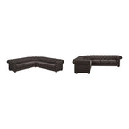 7-osobowa sofa narożna Chesterfield w kształcie litery L – wiele kolorów i tkanin