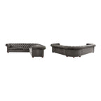 7-osobowa sofa narożna Chesterfield w kształcie litery L – wiele kolorów i tkanin