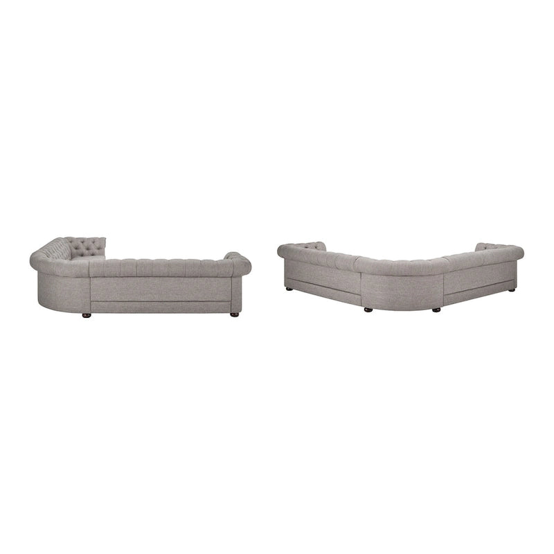 7-osobowa sofa narożna Chesterfield w kształcie litery L – wiele kolorów i tkanin