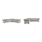 7-osobowa sofa narożna Chesterfield w kształcie litery L – wiele kolorów i tkanin