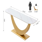 Złoto / Czarny Spiekany Kamień Stół Konsolowy, Wąski Stolik Pod Sofa do Przedpokoju dla 1