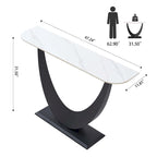 Złoto / Czarny Spiekany Kamień Stół Konsolowy, Wąski Stolik Pod Sofa do Przedpokoju dla 1
