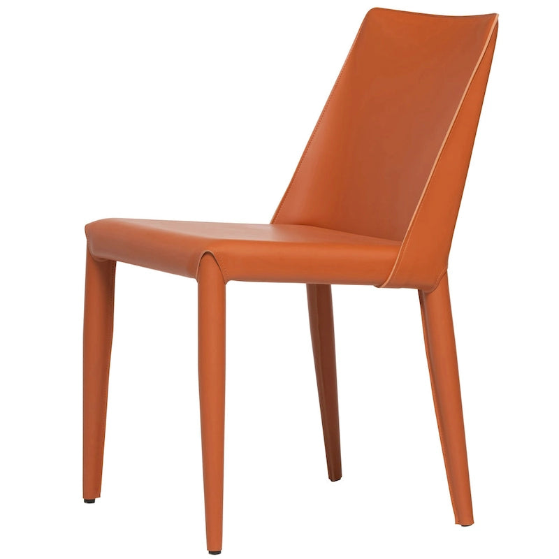 Brązowe Krzesło do Jadalni z Wegańskiej Skóry w Stylu Mid-Century Modern, Miejsca dla 1 osoby