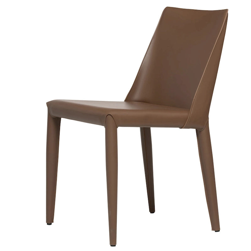 Brązowe Krzesło do Jadalni z Wegańskiej Skóry w Stylu Mid-Century Modern, Miejsca dla 1 osoby