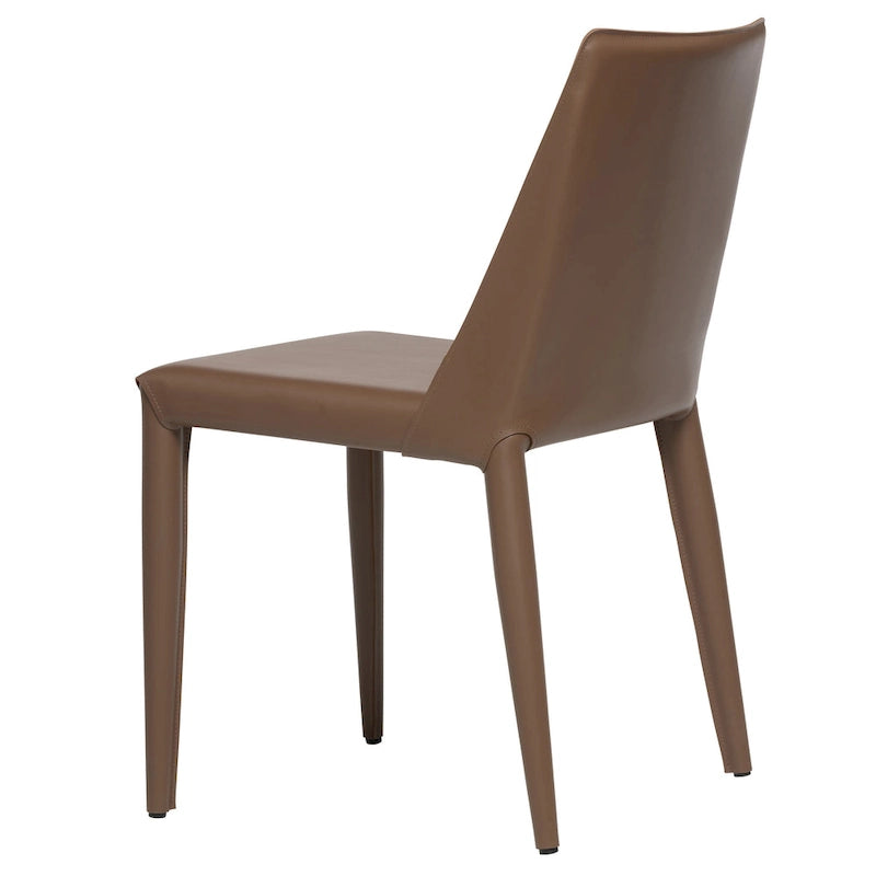 Brązowe Krzesło do Jadalni z Wegańskiej Skóry w Stylu Mid-Century Modern, Miejsca dla 1 osoby
