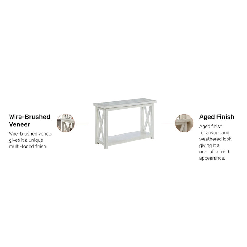 Konsola z forniru drewnianego Off-White, dla 1 osoby