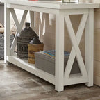 Konsola z forniru drewnianego Off-White, dla 1 osoby