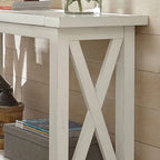 Konsola z forniru drewnianego Off-White, dla 1 osoby