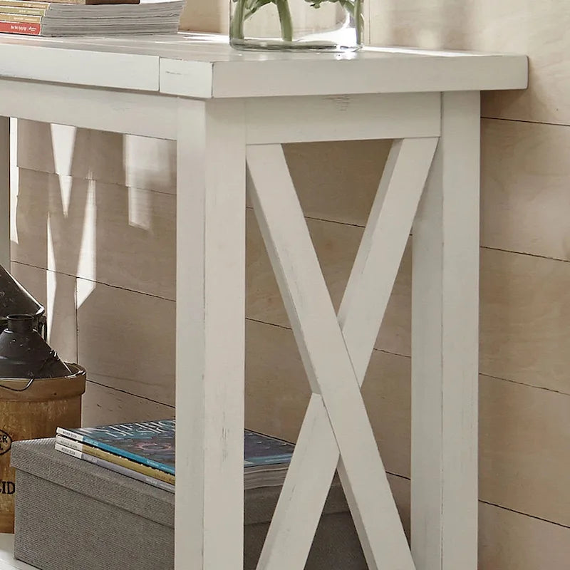 Konsola z forniru drewnianego Off-White, dla 1 osoby