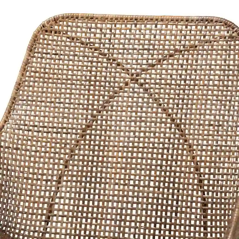 Krzesło do jadalni z rattanu w stylu boho w kolorze szarym/naturalnym brązie/białym, zestaw 2 szt.