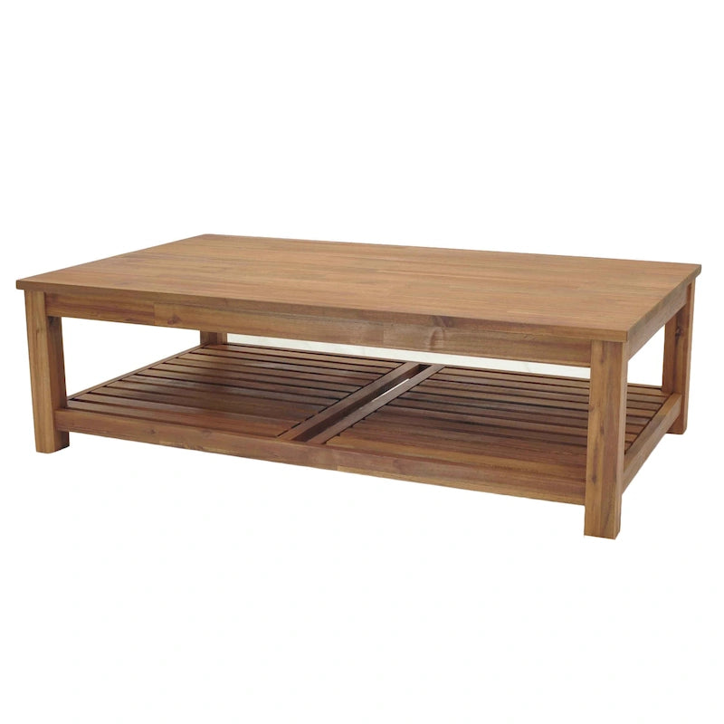 Stolik kawowy z drewna akacjowego – Amber / Drifted Sand / Alto Black
