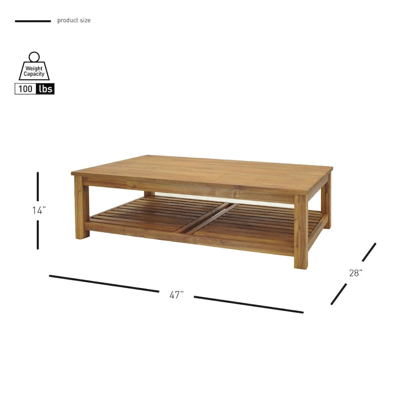 Stolik kawowy z drewna akacjowego – Amber / Drifted Sand / Alto Black