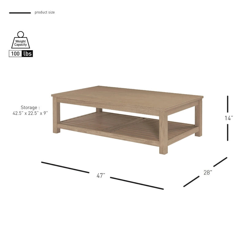 Stolik kawowy z drewna akacjowego – Amber / Drifted Sand / Alto Black