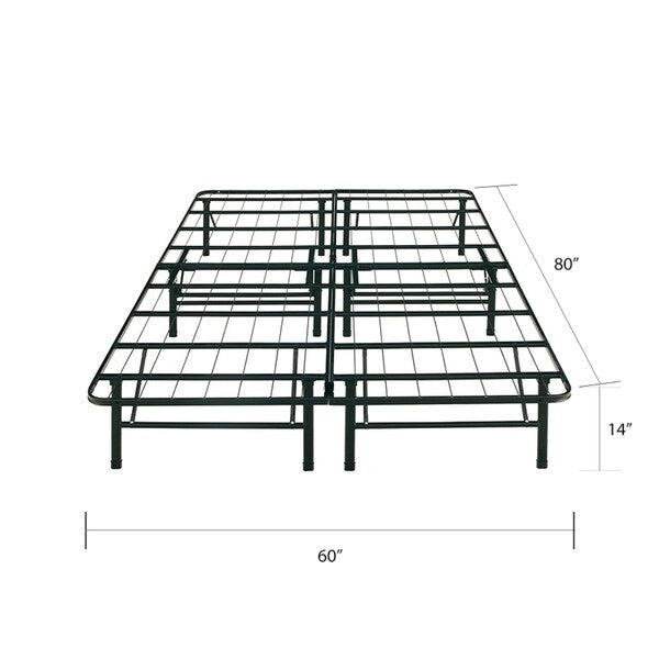 Czarna Rama Łóżka Platformowego Queen Size, 35,5 cm, 1-osobowa
