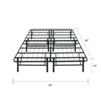 Czarna Rama Łóżka Platformowego Queen Size, 35,5 cm, 1-osobowa