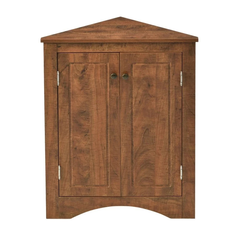 Szafka narożna trójkątna z regulowanymi półkami, dąb/biała/brązowa/czarna/szara, dla 1 użytkownika