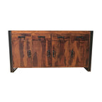 Komoda Natural Wood & Iron z 4 drzwiami i 4 szufladami