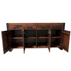 Komoda Natural Wood & Iron z 4 drzwiami i 4 szufladami