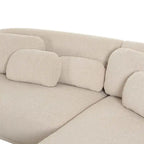 Kremowa sofa narożna boucle, styl mid-century, lewostronna/prawostronna