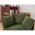 Obrotowy fotel akcentujący z ukrytym schowkiem i poduszką oparciową – zielony / khaki / różowy, 1-osobowy