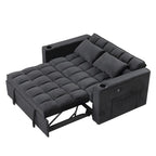 Aksamitna rozkładana sofa z uchwytem na kubek i portem USB – różowa / kremowo-biała / czarna / szara, 2-3 miejsca siedzące