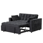 Aksamitna rozkładana sofa z uchwytem na kubek i portem USB – różowa / kremowo-biała / czarna / szara, 2-3 miejsca siedzące
