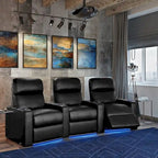Fotel kinowy z funkcją Black Power Recliner, rząd 3 foteli
