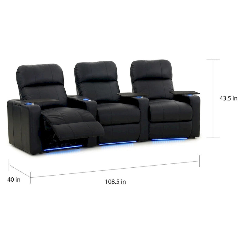 Fotel kinowy z funkcją Black Power Recliner, rząd 3 foteli