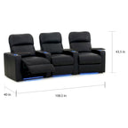 Fotel kinowy z funkcją Black Power Recliner, rząd 3 foteli